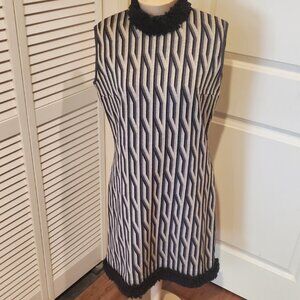 Vintage mod wool fringed dress (60's)